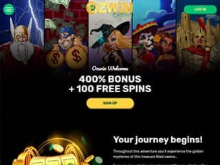 ozwin casino desctop screenshot